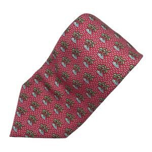 Vineyard Vines Martha’s Vineyard Raspberry  Pink Palm Tree Motif Tie